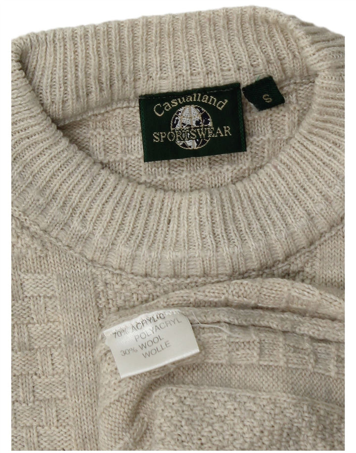 CASUALLAND Pull ras du cou pour homme, petit, gris, acrylique