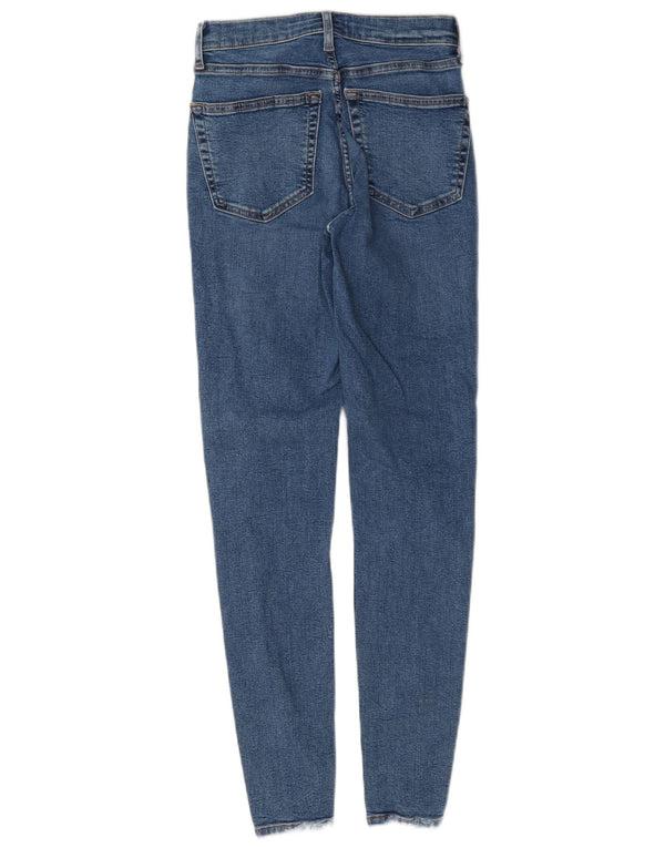 Topshop Womens High Rise Skinny Jeans W25 L28 Blue Cotton
