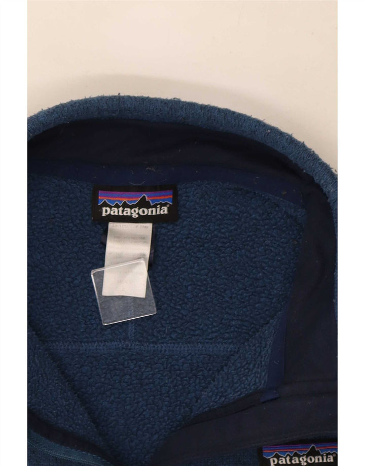 Patagonia Hommes Zip Neck Sweatshirt Jumper Grand Bleu Polyester