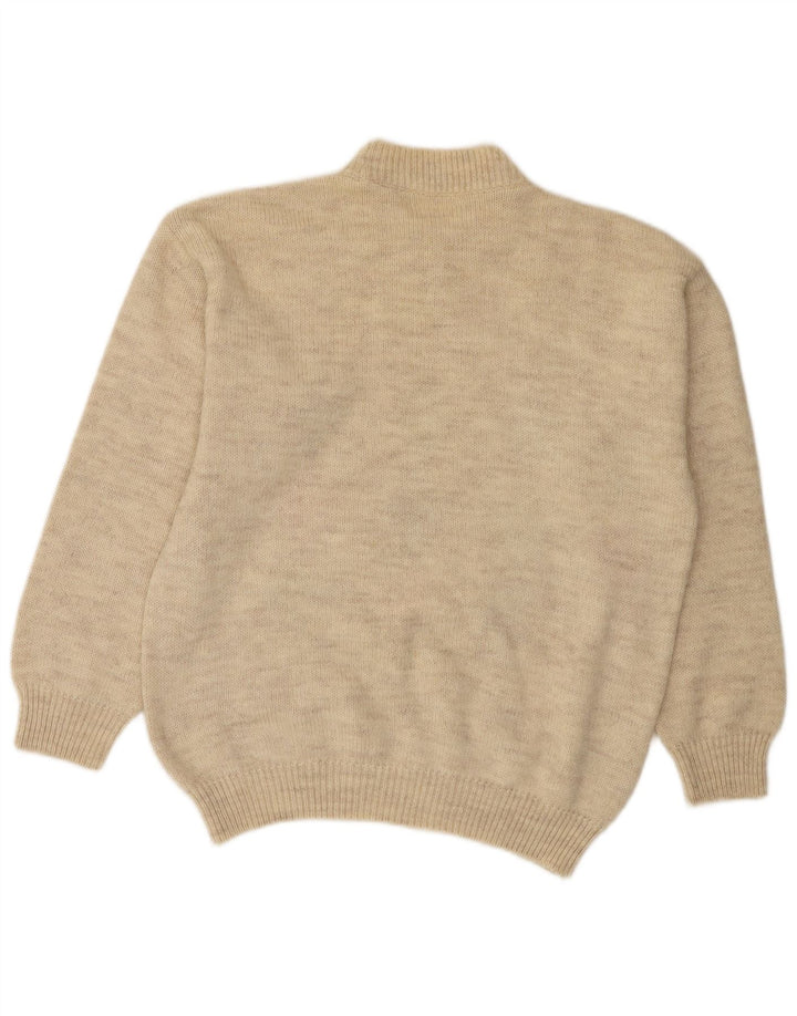 VINTAGE Pull à col rond pour homme Beige moyen Argyle/Diamant