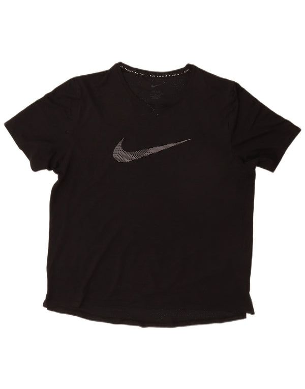 NIKE T-shirt graphique Dri Fit pour hommes, grand, noir, polyester