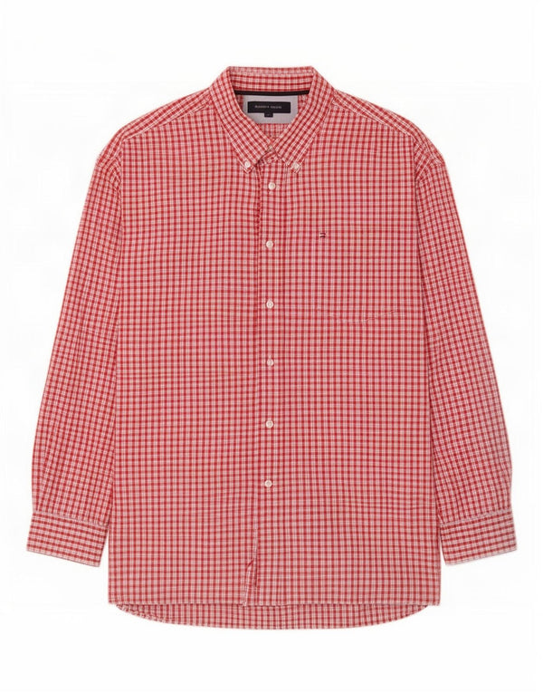 Tommy Hilfiger Chemise en flanelle XL pour homme Rouge à carreaux en coton