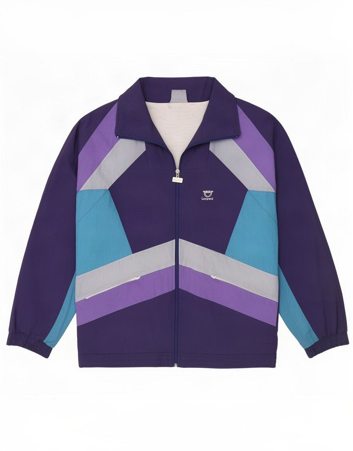 Leopard Veste de Survêtement Homme Violet Moyen Colorblock Nylon