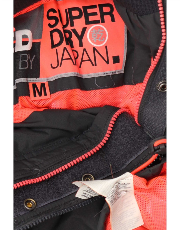 Superdry Veste de pluie graphique pour femme UK 14 Nylon gris moyen