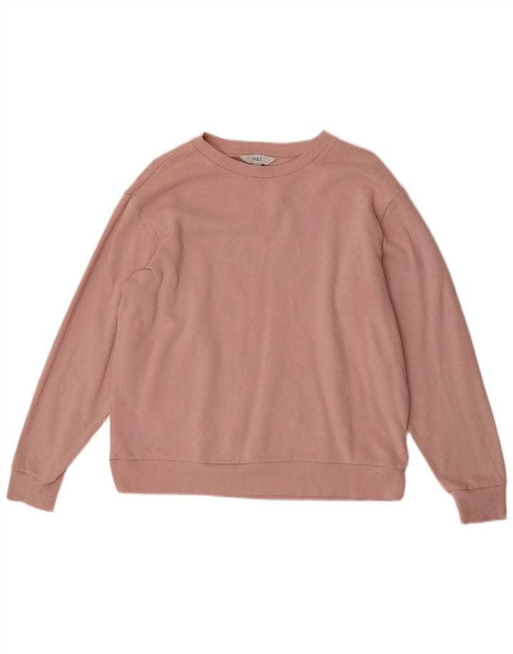Marks & Spencer Pull-over surdimensionné pour femme UK 14 Coton rose moyen