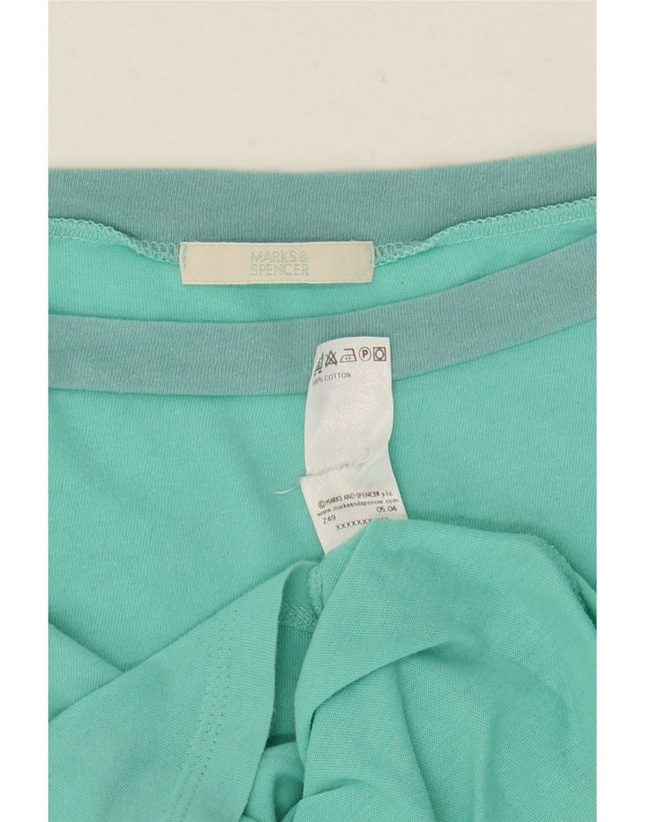 Marks & Spencer Haut à manches longues et épaules dénudées pour femme UK 14 Vert moyen