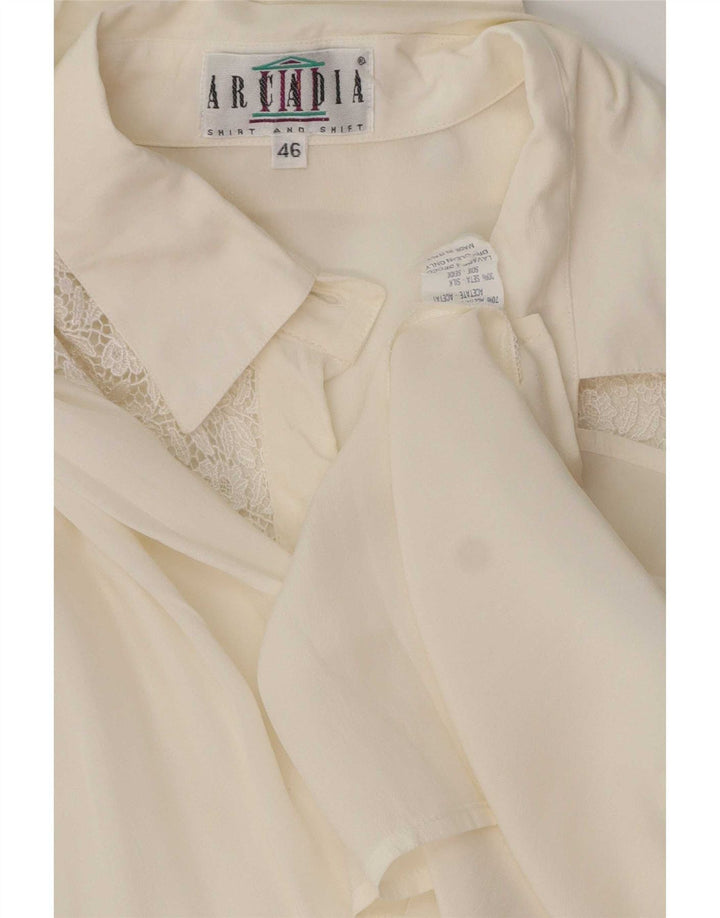 Arcadia Femme Chemisier IT 46 Large Acétate Blanc Cassé