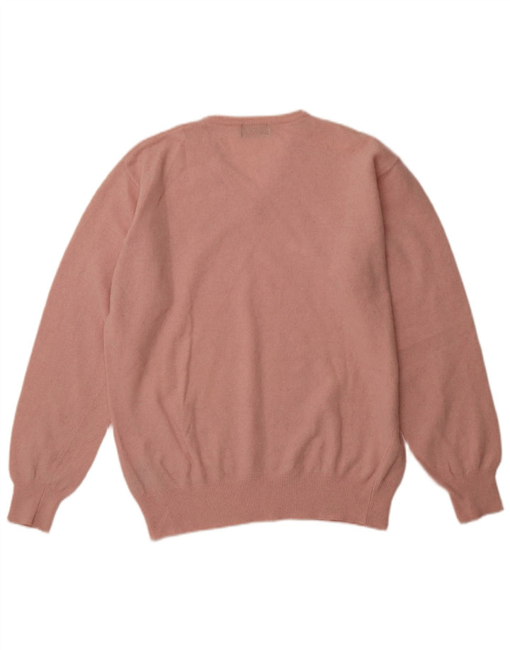 KAPPA Pull col V pour homme en laine rose Large