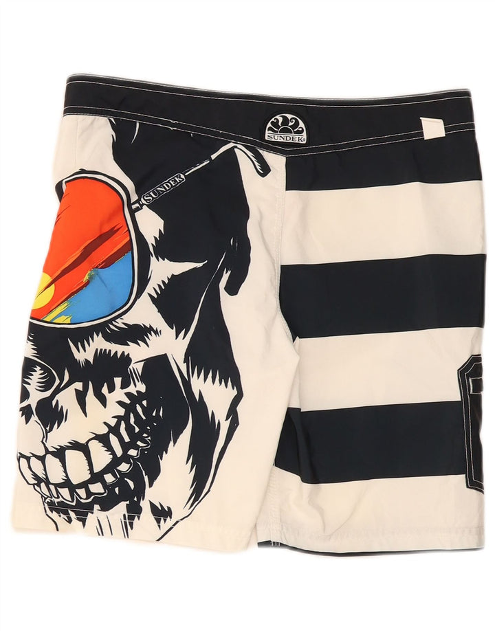 Sundek Short de Bain Graphique Garçon 13-14 Ans Blanc Colorblock Polyester