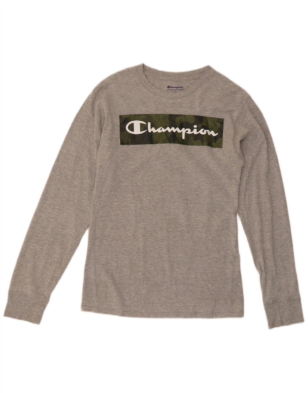 Champion Haut graphique à manches longues pour hommes, petit gris