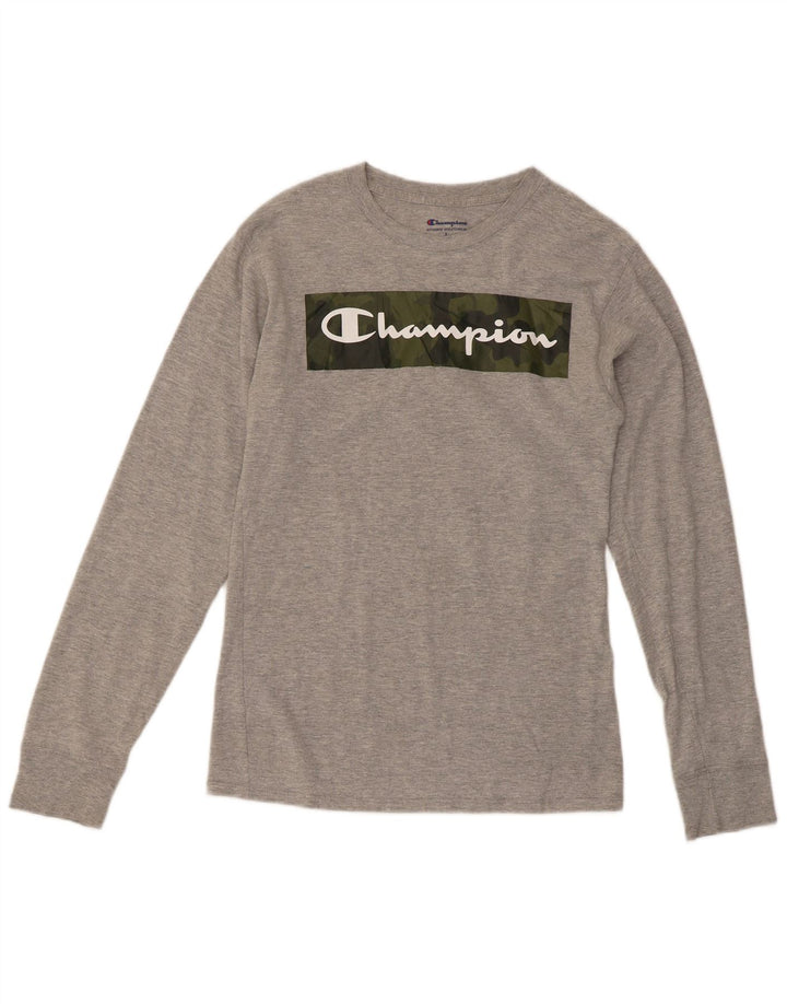 Champion Haut graphique à manches longues pour hommes, petit gris