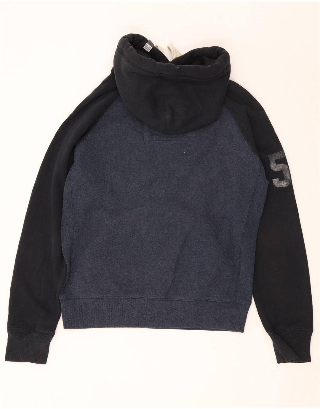 SUPERDRY Pull à capuche graphique pour hommes en coton color block bleu marine grand