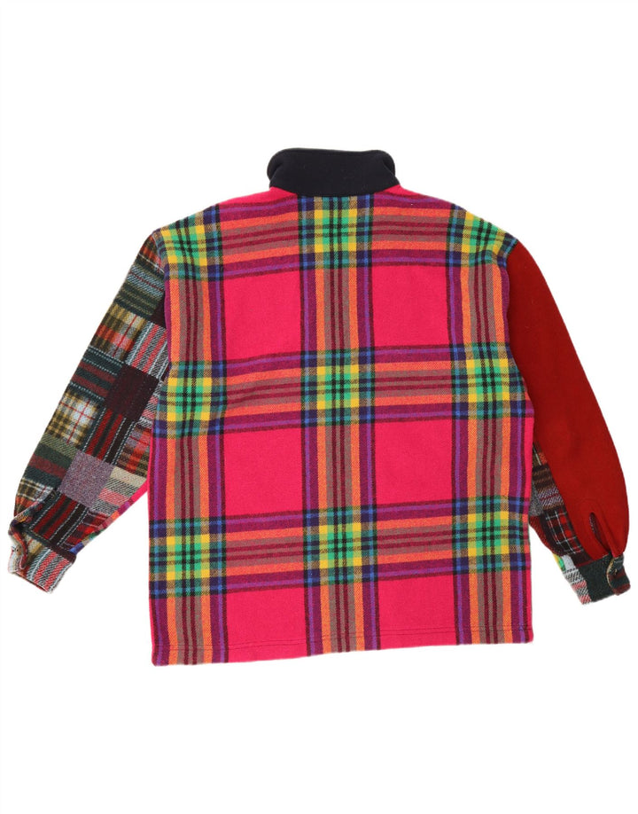 Vintage Mens Pull Flanelle Chemise Grand Acrylique À Carreaux Multicolore
