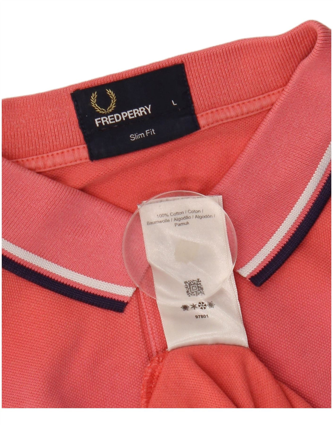 Fred Perry Polo Slim Fit pour homme en coton rose Taille L