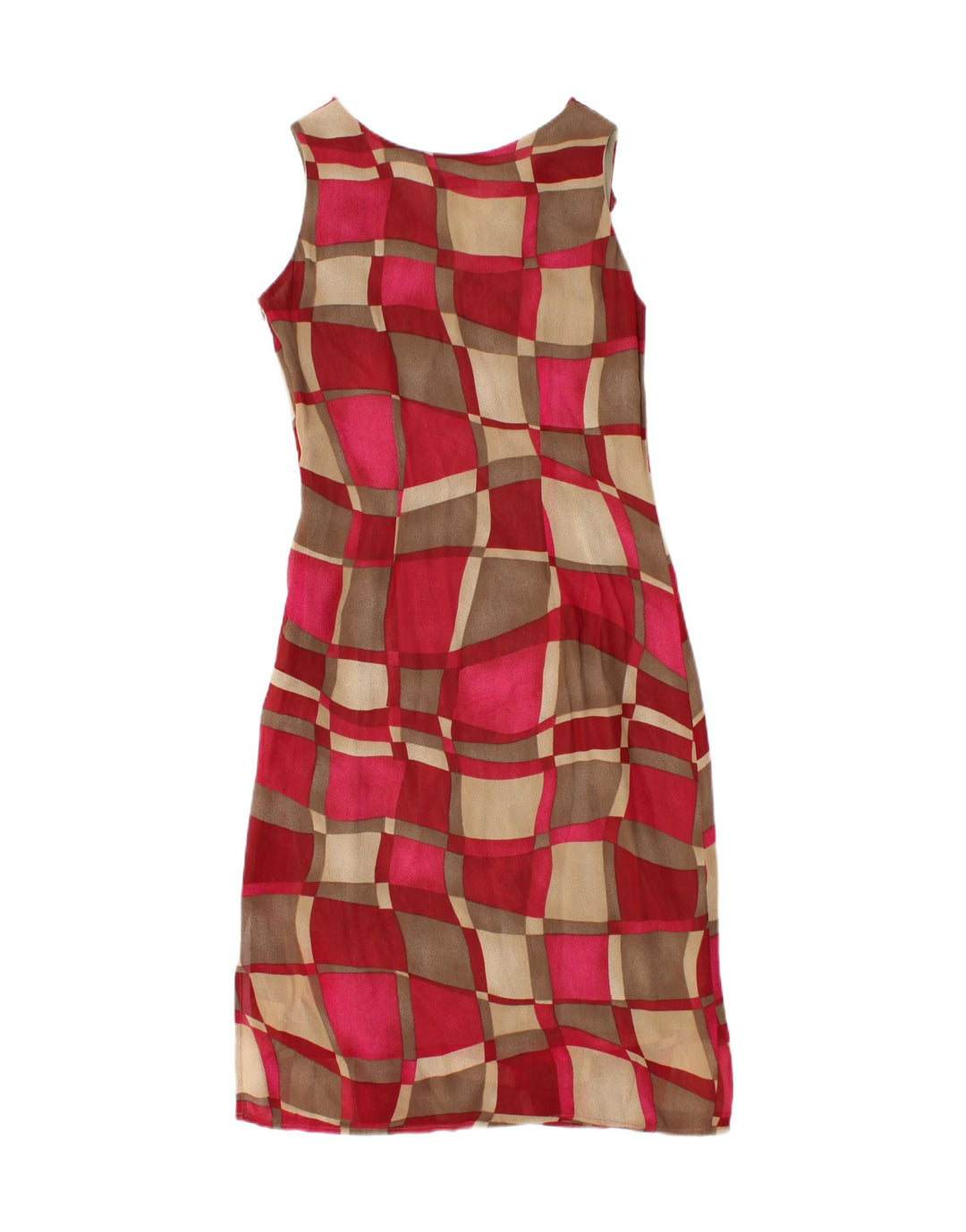 Robe basique sans manches vintage pour femmes IT 42 Moyen Rouge Géométrique
