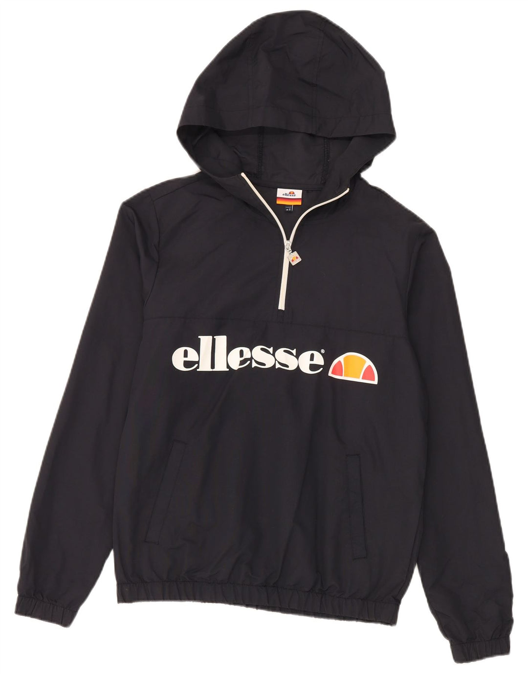 Ellesse Pull à capuche graphique à col zippé pour homme Petit Noir Polyamide