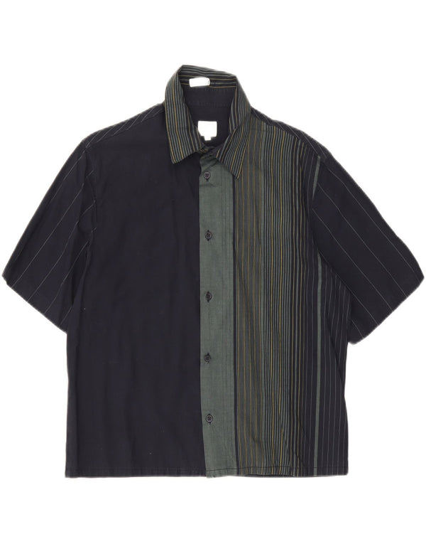 Calvin Klein Jeans Chemise à manches courtes pour homme Large Bleu marine rayé