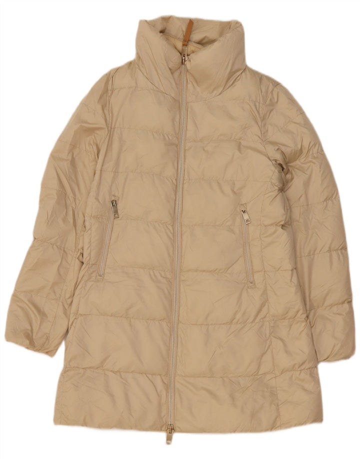 Massimo Dutti Manteau rembourré pour femme UK 10 Petit Polyester Blanc cassé