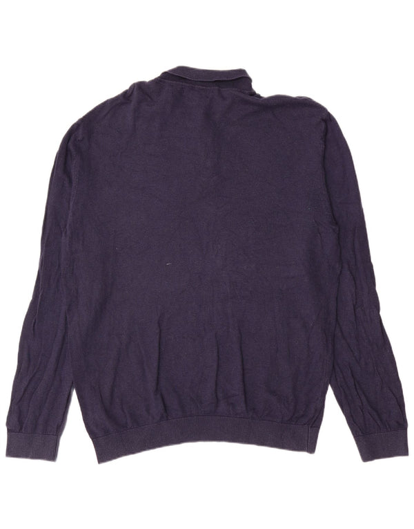 Marks & Spencer Pull col polo pour homme XL Bleu marine