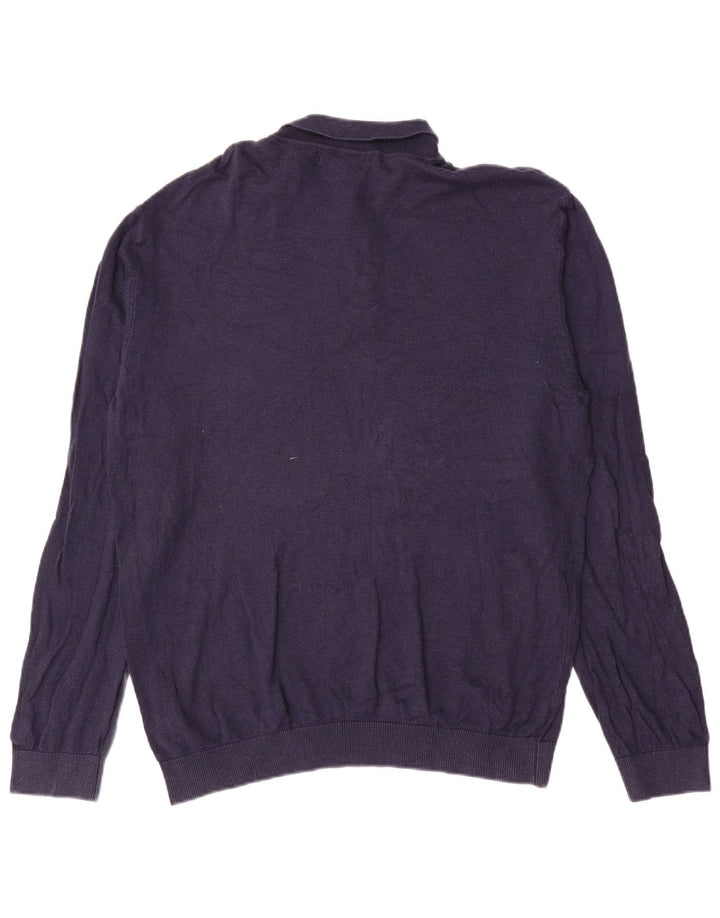 Marks & Spencer Pull col polo pour homme XL Bleu marine