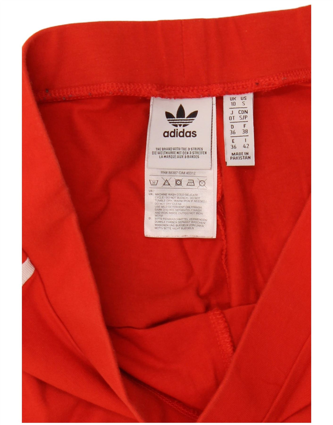 Adidas Leggings Femme UK 10 Petit Coton Rouge