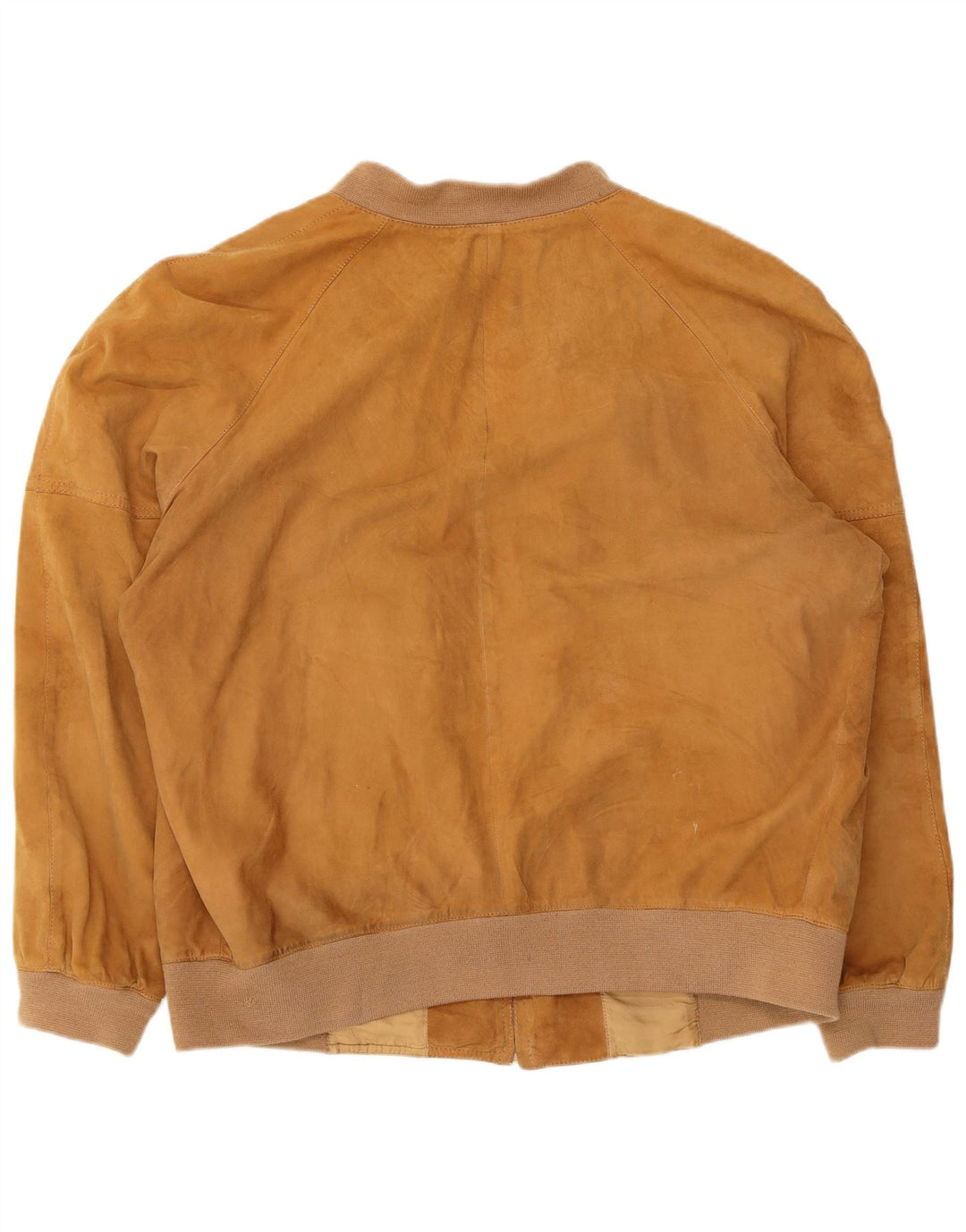 vintage Mens Suede Bomber Jacket UK 36 Petit Beige