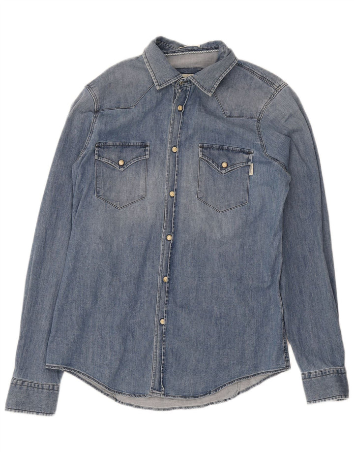 Roy Rogers Chemise En Jean Homme Bleu Moyen Coton
