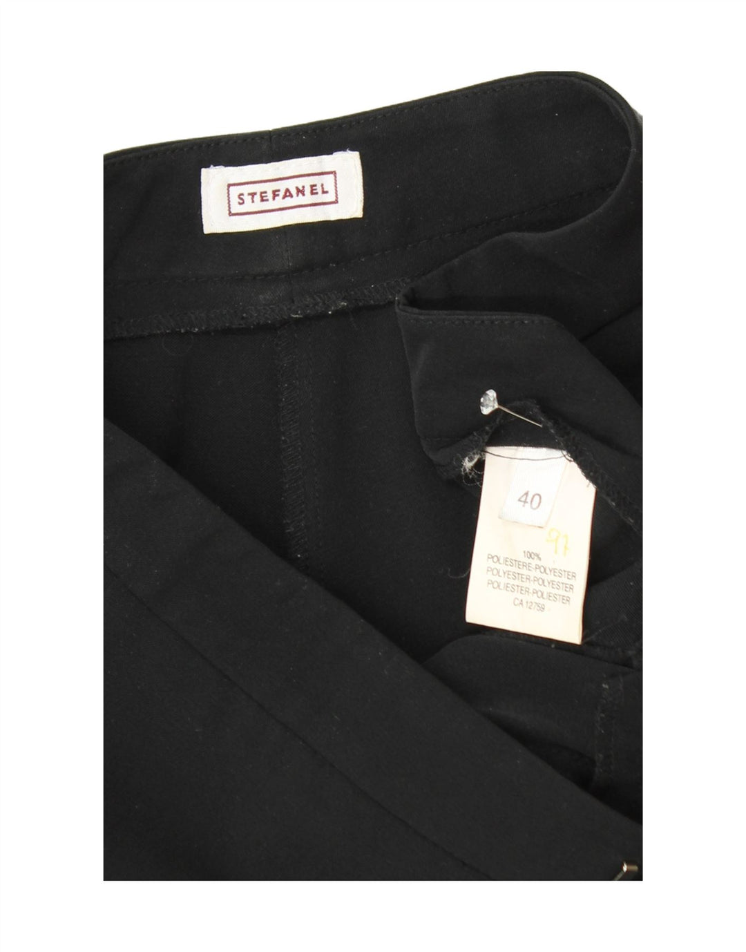 STEFANEL Womens Straight Suit Trousers IT 40 Small W26 L29 Black Polyester