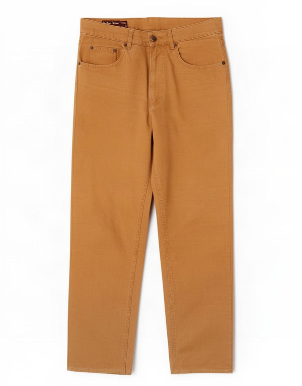 Marlboro Classics Mens Straight Casual Trousers W30 L30 Beige Cotton