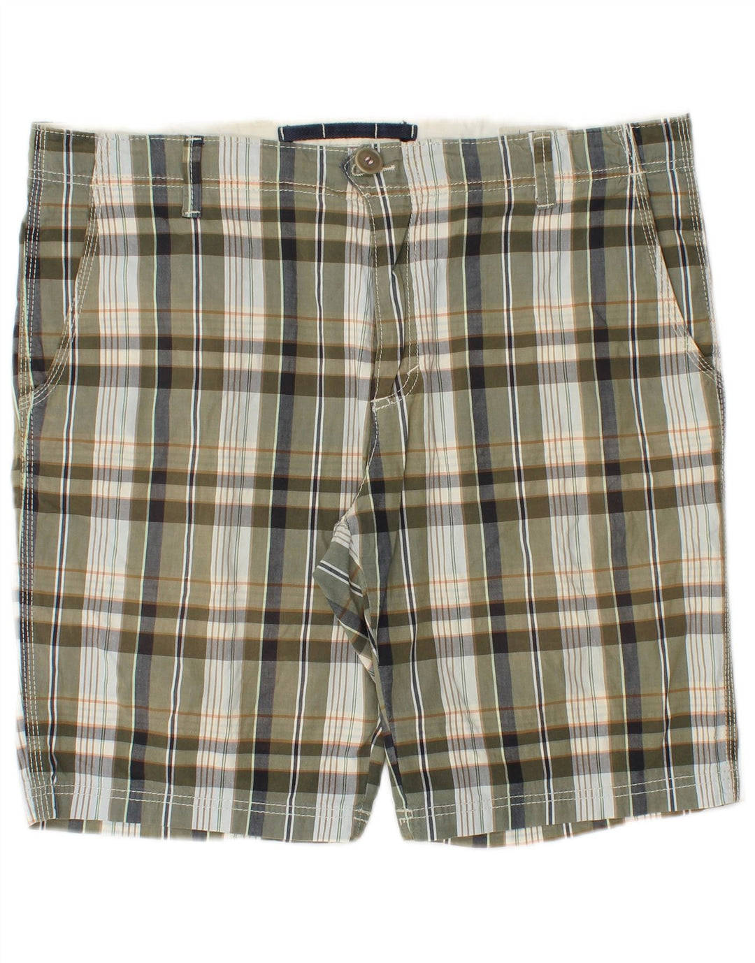Playlife Short Chino Homme W36 Grand Carreau Kaki