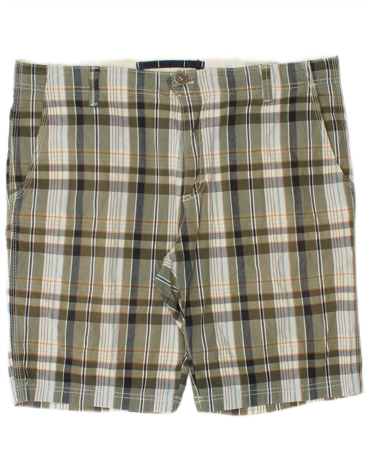 Playlife Short Chino Homme W36 Grand Carreau Kaki