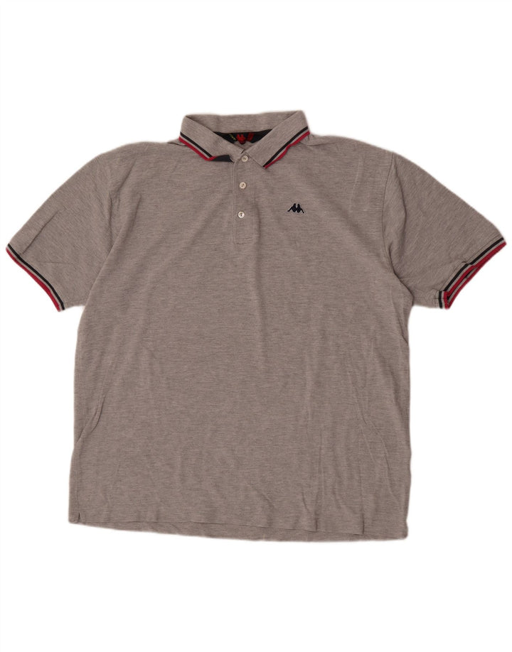 Kappa Polo Homme 2XL Gris Moucheté Coton