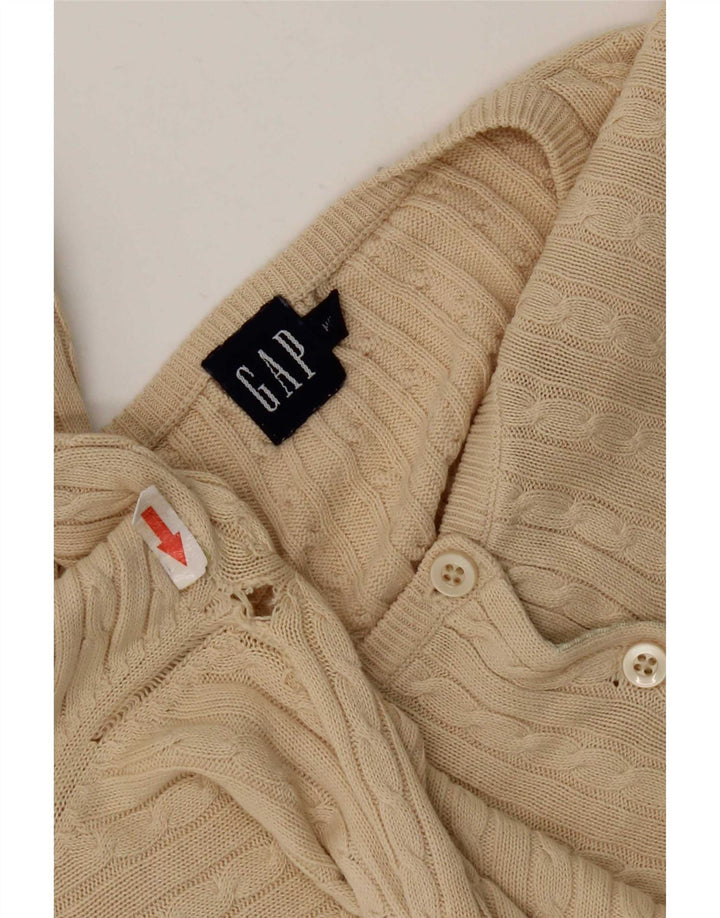Gap Cardigan Femme Pull UK 14 Coton Beige Moyen