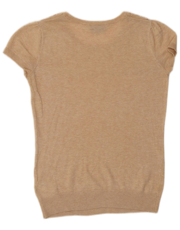 Topshop Chemisier Femme Top UK 8 Petit Coton Floral Beige