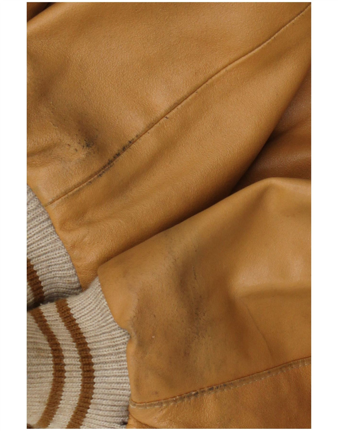 Veste en cuir Bomber homme vintage UK 42 XL Cuir Beige