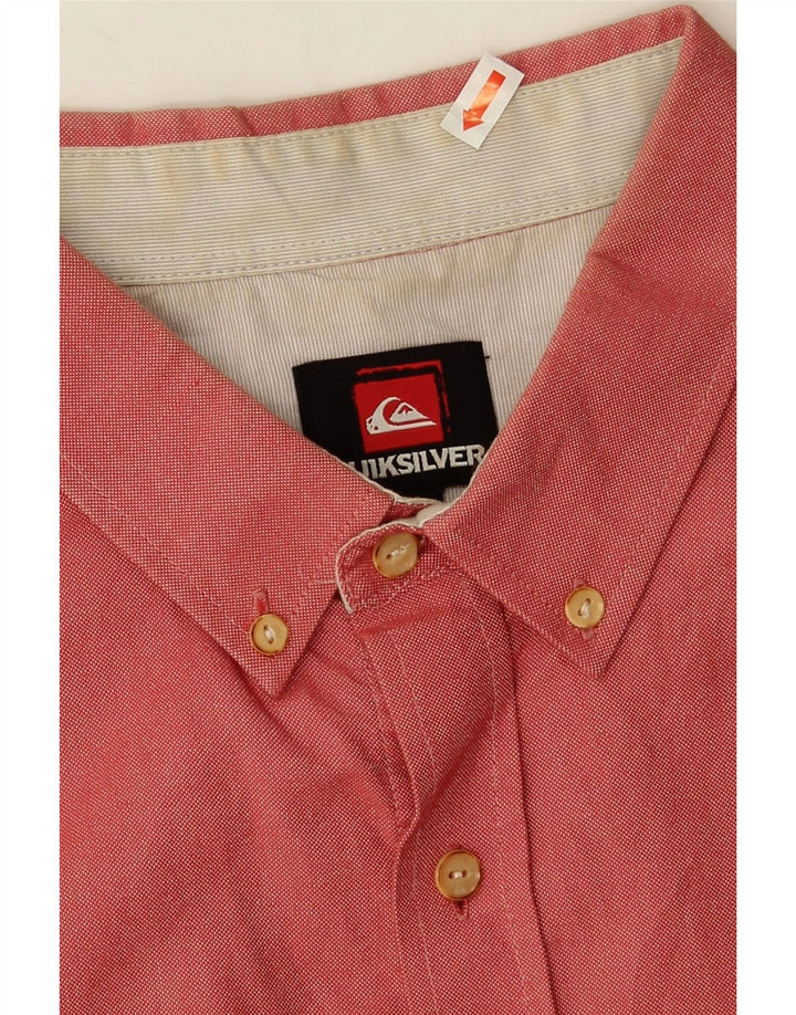 Quiksilver Chemise à Manches Courtes Homme Large Rouge Coton