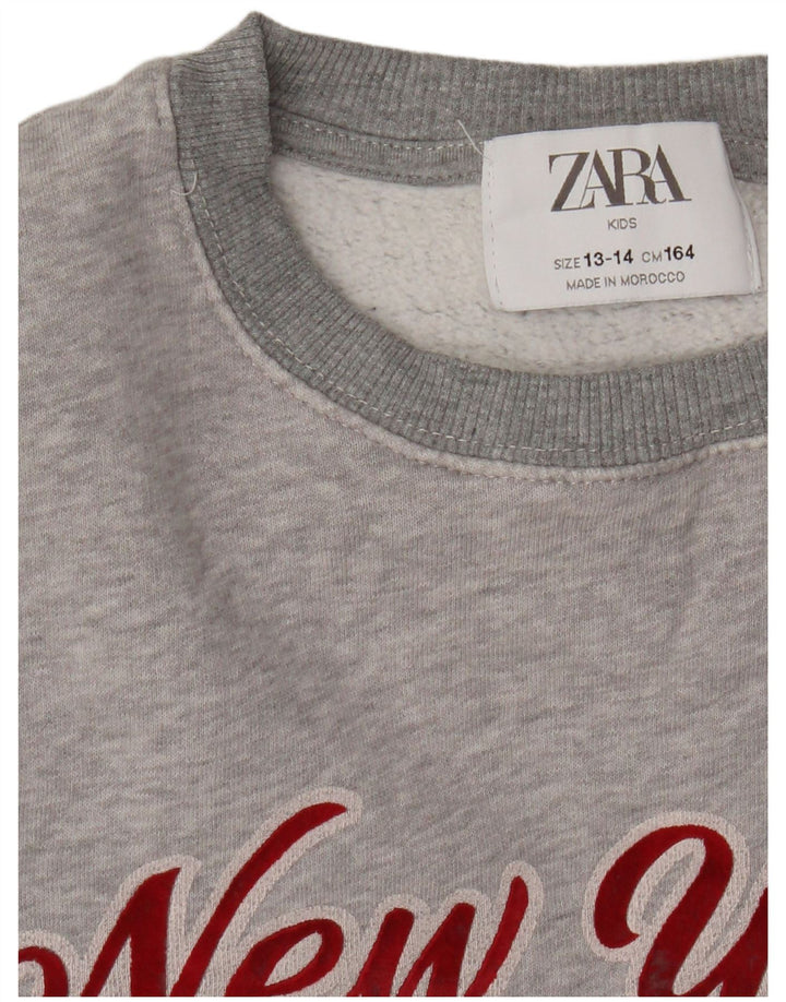 Pull sweat graphique Zara garçon 13-14 ans gris