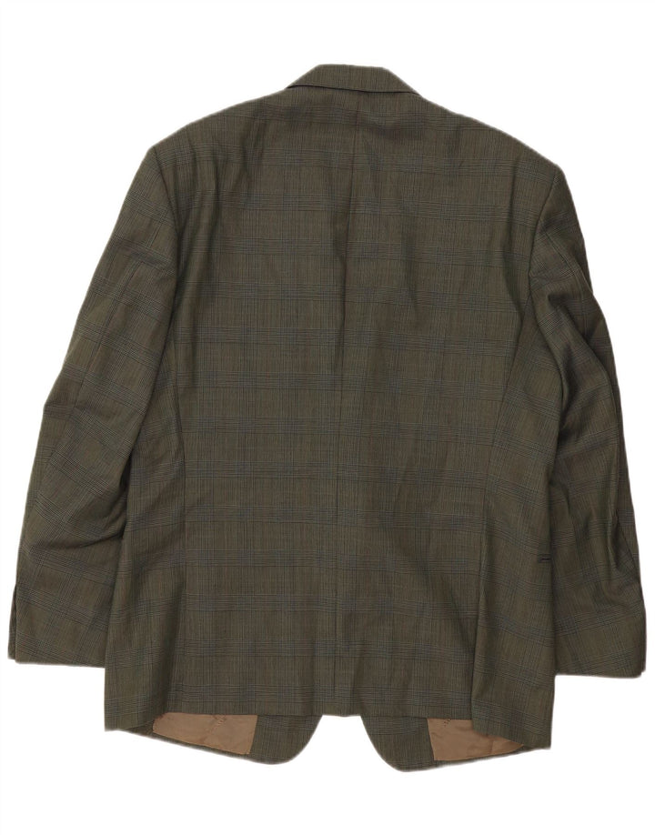 TRUSSARDI Veste Blazer 2 Boutons Homme IT 54 2XL Kaki Carreaux Laine