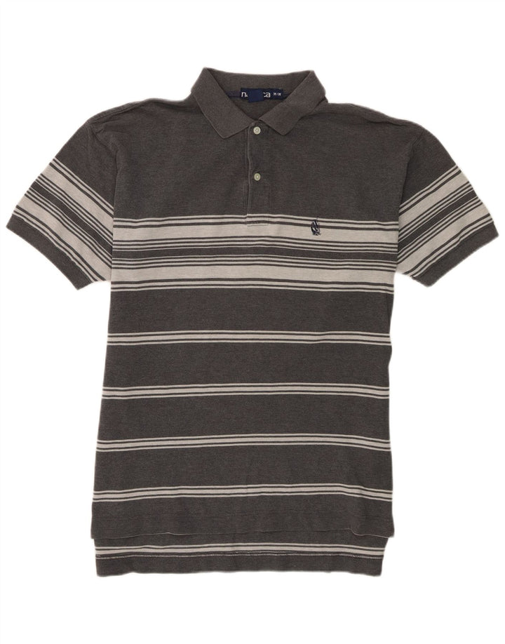 Polo Homme Nautica Coton Rayé Gris Moyen
