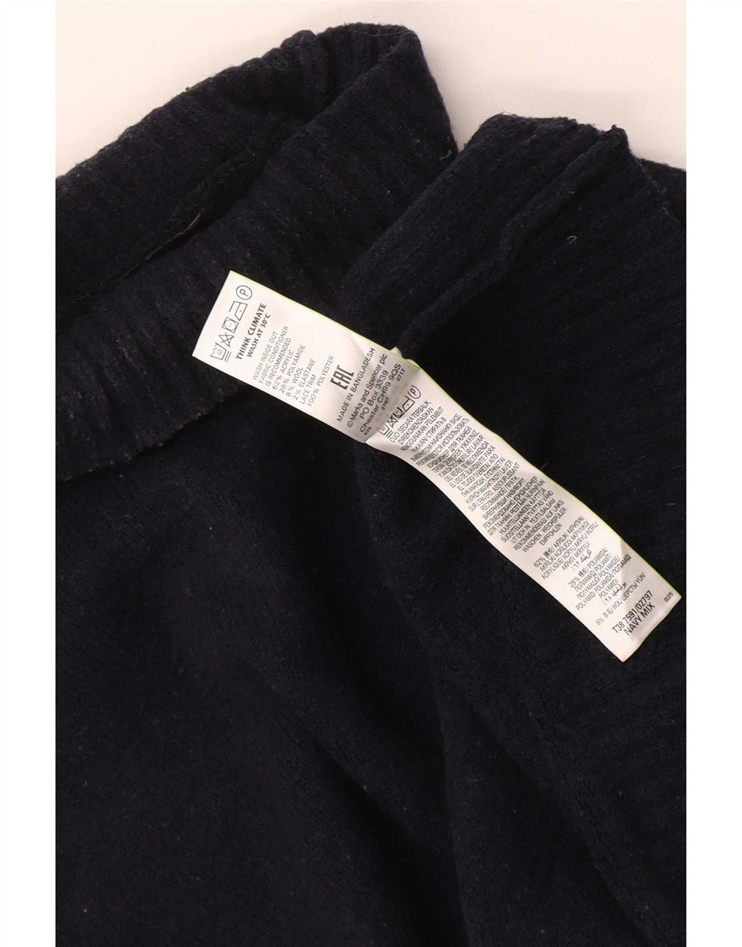 Marks & Spencer Pull col roulé pour femme UK 14 Bleu marine moyen
