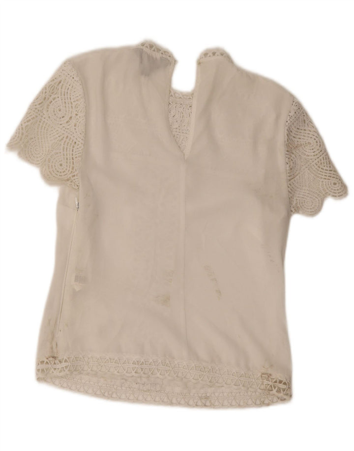 Lipsy Femme Blouse Top UK 6 XS Blanc Floral Polyester