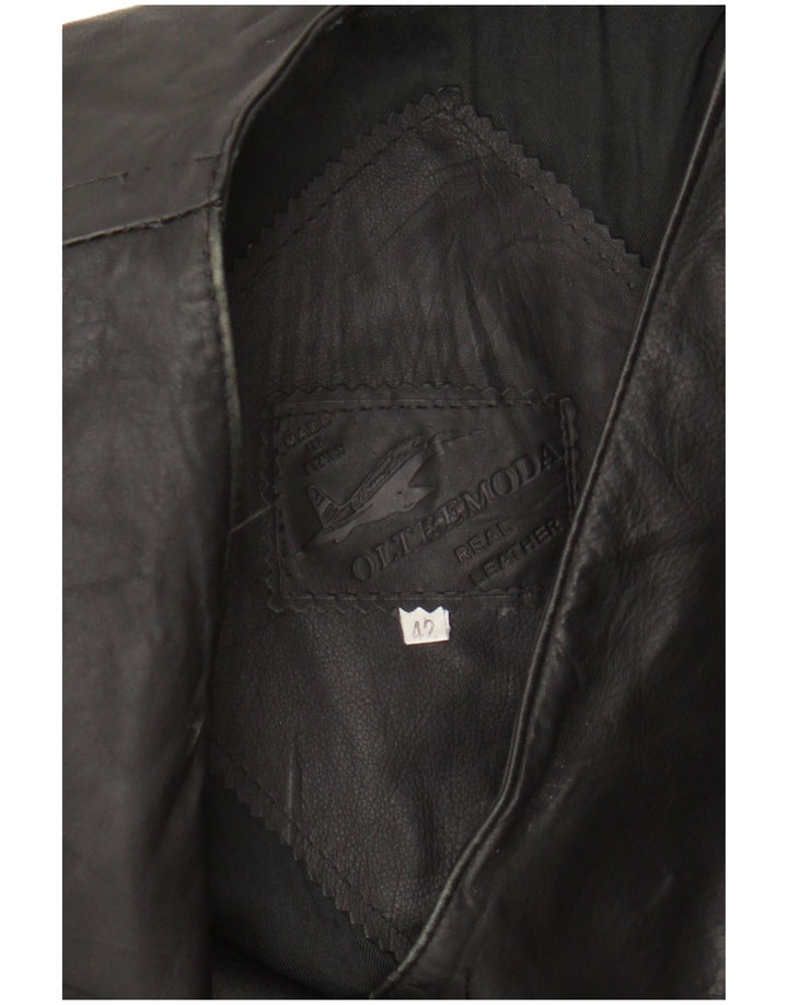 Oltremoda Gilet en cuir femme IT 42 cuir noir moyen