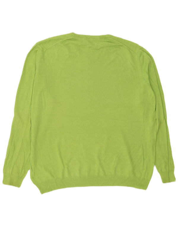 Henry Cottons Pull col rond pour homme en coton vert 2XL