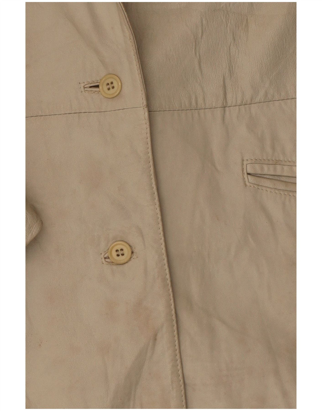 Marcos Veste blazer en cuir à 2 boutons pour femme IT 44 Cuir beige moyen