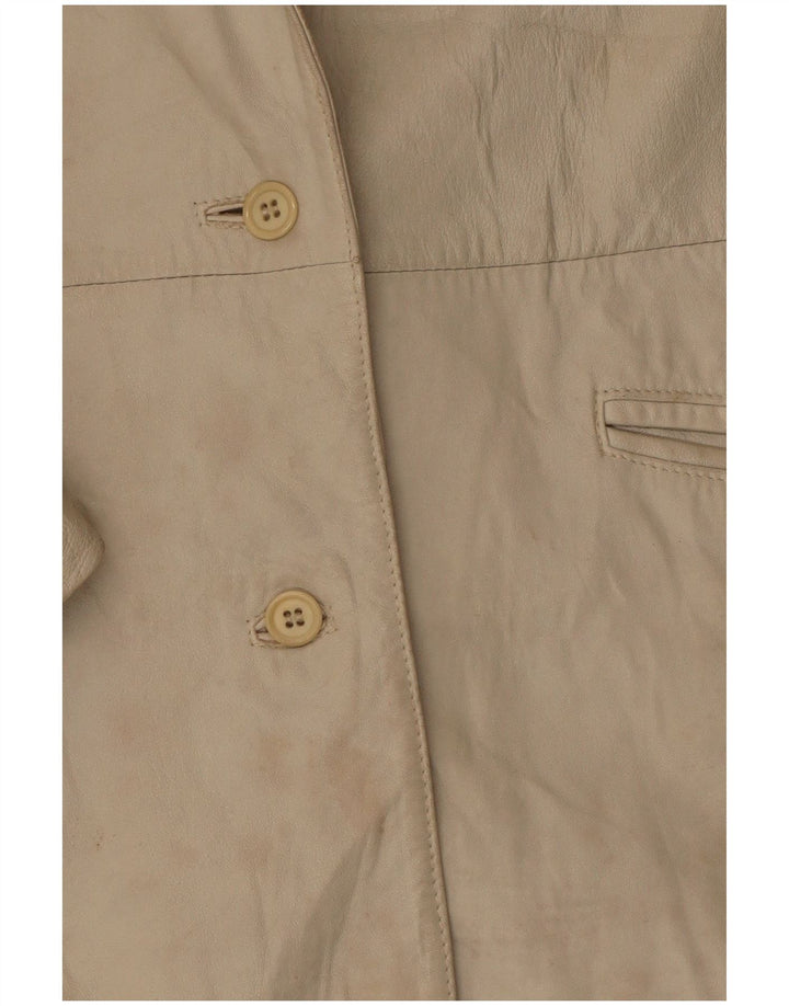 Marcos Veste blazer en cuir à 2 boutons pour femme IT 44 Cuir beige moyen