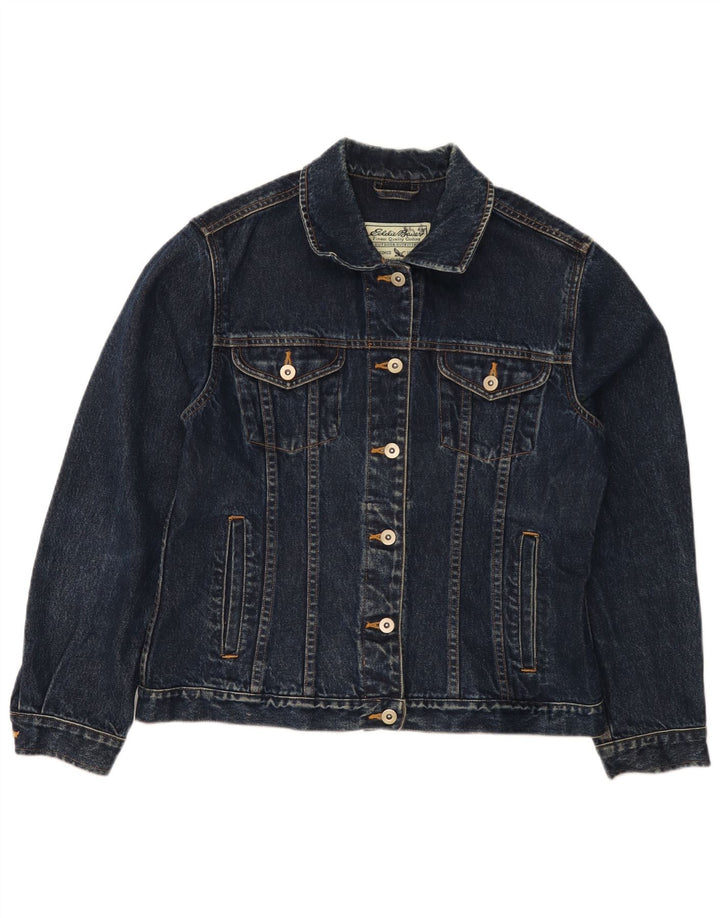 EDDIE BAUER Veste en jean pour femme UK 14 Bleu marine moyen en coton