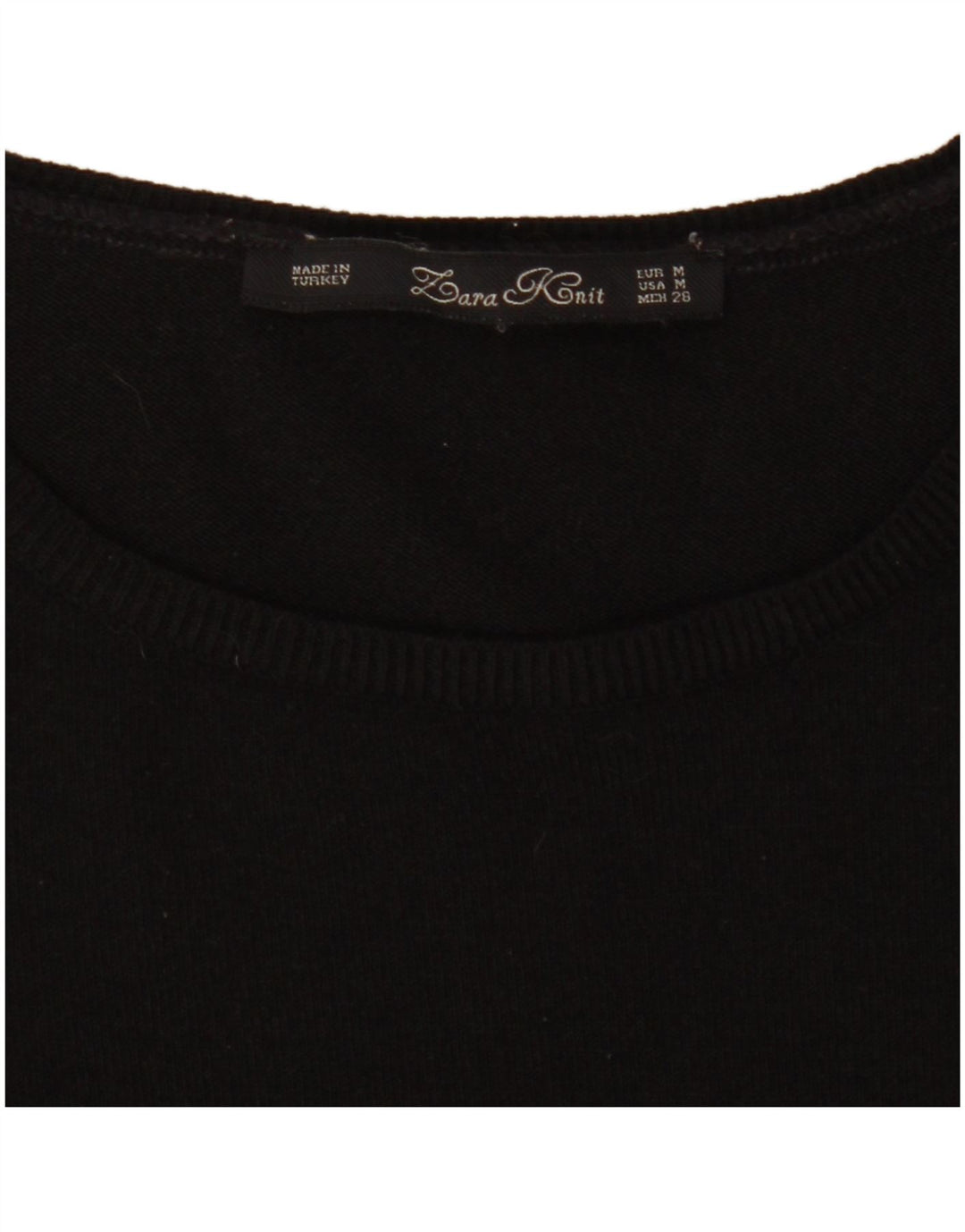 Zara Robe pull à manches longues pour femme UK 12 Noir moyen