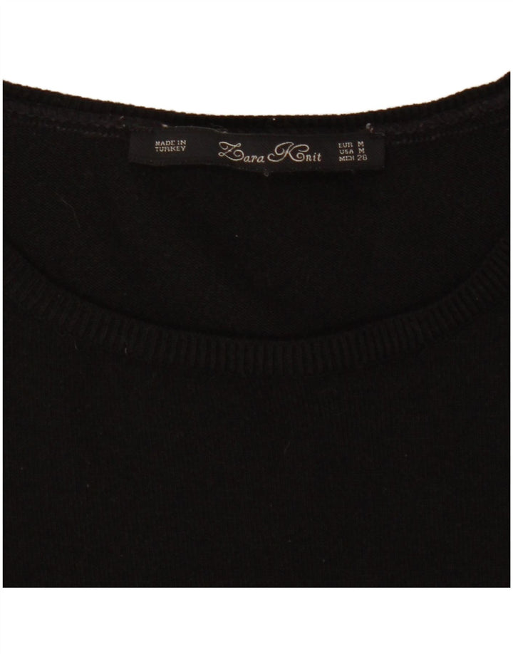 Zara Robe pull à manches longues pour femme UK 12 Noir moyen