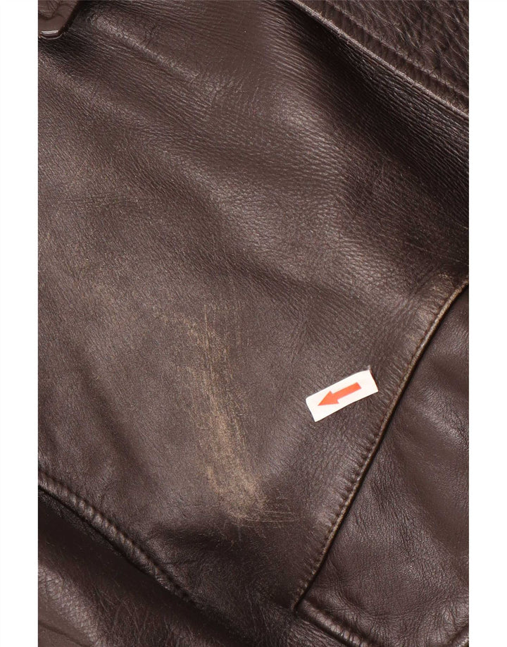 Bomb Boogie Veste en cuir coupe ample Sky pour homme UK 38 Marron moyen