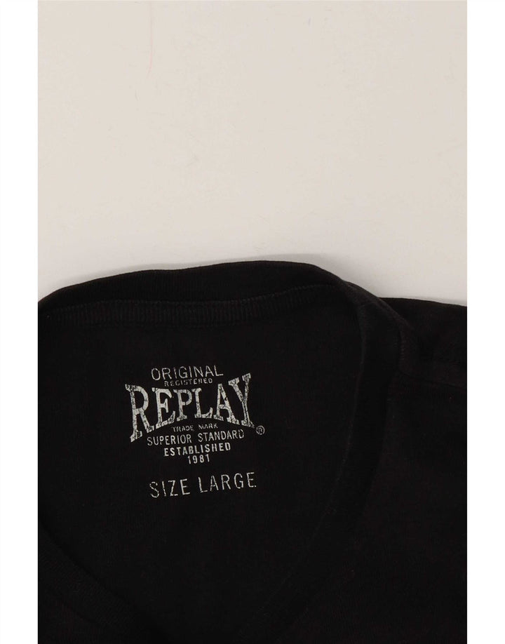 Replay T-Shirt Homme Haut Large Noir